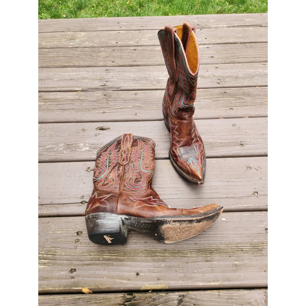 Old Gringo Nevada Cowboy Boots Brown Embroidered Western Boho Pointed Toe 8B